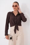 Kadın Önü Bağlama Detaylı Gömlek 260504 - 265239