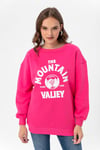 Kadın Önü Baskı Detaylı Üç İplik Oversize Sweatshirt 235003 -