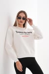 Kadın Önü Baskı Detaylı Üç İplik Sweatshirt 245361 -