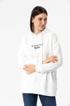 Kadın Önü Baskılı Kapüşonlu Üç İplik Sweatshirt 235020 -