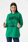 Kadın Önü Baskılı Kapüşonlu Üç İplik Sweatshirt 235019 -