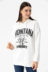 Kadın Önü Baskılı Kapüşonlu Üç İplik Sweatshirt 235019 -