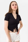 Kadın Önü Büzgü Detaylı Crop Bluz 240009 -