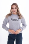 Kadın Önü Nakış Detaylı Üç İplik Sweatshirt 245328 -