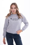 Kadın Önü Nakış Detaylı Üç İplik Sweatshirt 245328 -