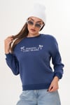 Kadın Önü Nakış Detaylı Üç İplik Sweatshirt 255007 -