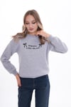 Kadın Önü Nakış Detaylı Üç İplik Sweatshirt 245328 -