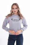 Kadın Önü Nakış Detaylı Üç İplik Sweatshirt 245328 -