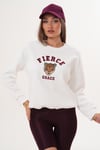 Kadın Önü Nakışlı Üç İplik Sweatshirt 255375 -