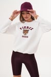 Kadın Önü Nakışlı Üç İplik Sweatshirt 255375 -