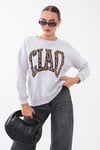 Kadın Önü Yazı Detaylı Üç İplik Sweatshirt 255365 - 265126