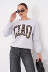 Kadın Önü Yazı Detaylı Üç İplik Sweatshirt 255365 - 265126