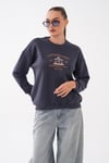 Kadın Önü Yazı Nakışlı Üç İplik Sweatshirt 255366 - 265125