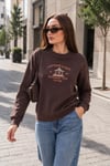 Kadın Önü Yazı Nakışlı Üç İplik Sweatshirt 255366 - 265125