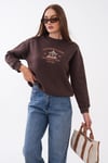Kadın Önü Yazı Nakışlı Üç İplik Sweatshirt 255366 - 265125