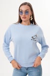 Kadın Ördek Nakışlı Selanik Örme Sweatshirt 255077 -