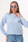 Kadın Ördek Nakışlı Selanik Örme Sweatshirt 255077 -