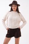 Kadın Örgü Desenli Triko Örme Kazak 265031 -