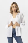 Kadın Oversize Keten Gömlek