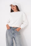Kadın Oversize Kısa Sweatshirt 265122 -