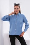 Kadın Oversize Kot Gömlek 245052 -