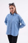 Kadın Oversize Kot Gömlek 245052 -