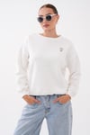Kadın Papatya Nakışlı Şardonlu Üç İplik Sweatshirt 265133 -