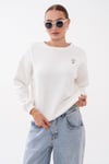 Kadın Papatya Nakışlı Şardonlu Üç İplik Sweatshirt 265133 -