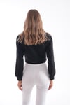 Kadın Selanik Örme Bisiklet Yaka Kısa Sweatshirt 245278 -