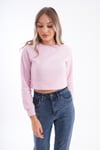 Kadın Selanik Örme Bisiklet Yaka Kısa Sweatshirt 245278 -