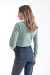 Kadın Selanik Örme Bisiklet Yaka Kısa Sweatshirt 245278 -