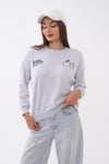 Kadın Sırt Baskı Detaylı Bisiklet Yaka Sweatshirt 265118 -