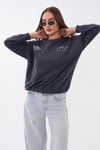 Kadın Sırt Baskı Detaylı Bisiklet Yaka Sweatshirt 265118 -