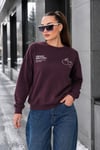 Kadın Sırt Baskı Detaylı Bisiklet Yaka Sweatshirt 265118 -