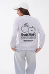 Kadın Sırt Baskı Detaylı Bisiklet Yaka Sweatshirt 265118 -