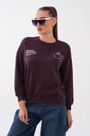 Kadın Sırt Baskı Detaylı Bisiklet Yaka Sweatshirt 265118 -