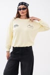 Kadın Sırt Baskı Detaylı Bisiklet Yaka Sweatshirt 265118 -