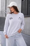 Kadın Sırt Baskı Detaylı Bisiklet Yaka Sweatshirt 265118 -