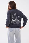Kadın Sırt Baskı Detaylı Bisiklet Yaka Sweatshirt 265118 -