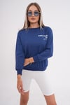 Kadın Sırt Baskı Detaylı Bisiklet Yaka İki İplik Sweatshirt 245277 -