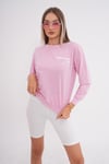 Kadın Sırt Baskı Detaylı Bisiklet Yaka İki İplik Sweatshirt 245277 -