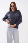 Kadın Sırt Baskı Detaylı Bisiklet Yaka Sweatshirt 265118 -