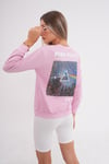 Kadın Sırt Baskı Detaylı Bisiklet Yaka İki İplik Sweatshirt 245277 -