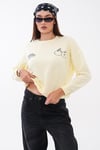 Kadın Sırt Baskı Detaylı Bisiklet Yaka Sweatshirt 265118 -