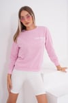 Kadın Sırt Baskı Detaylı Bisiklet Yaka İki İplik Sweatshirt 245277 -