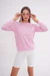 Kadın Sırt Baskı Detaylı Bisiklet Yaka İki İplik Sweatshirt 245277 -