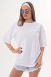 Kadın Sırt Baskı Detaylı Bisiklet Yaka Oversize Tişört 260337 -