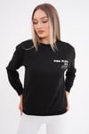 Kadın Sırt Baskı Detaylı Bisiklet Yaka İki İplik Sweatshirt 245277 -