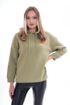 Kadın Sırt Baskı Detaylı Kapüşonlu Üç İplik Sweatshirt 245126 -