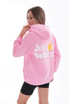 Kadın Sırt Baskı Detaylı Kapüşonlu Üç İplik Sweatshirt 245127 -
